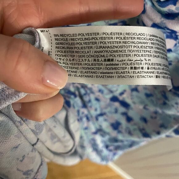 Women's Mango Blue Multi Color Floral Printed Mini Dress - Picture 13 of 13